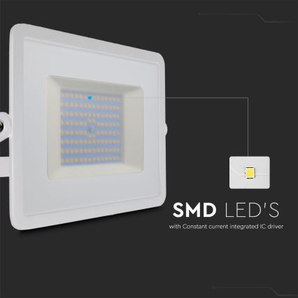 LED Reflektor LED/100W/230V 6500K IP65 bílá