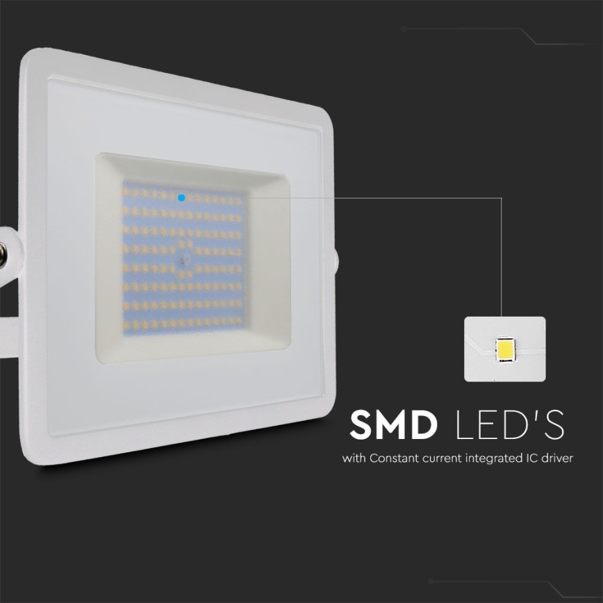 LED Reflektor LED/100W/230V 6500K IP65 bílá