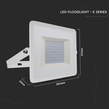 LED Reflektor LED/100W/230V 6500K IP65 bílá