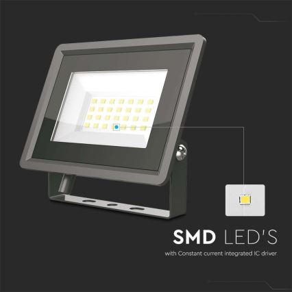 LED Reflektor LED/20W/230V 6500K IP65 černá