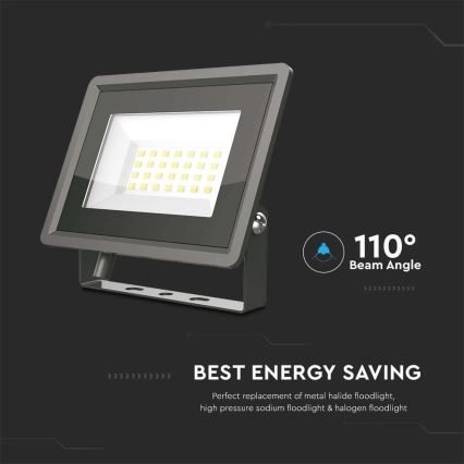 LED Reflektor LED/20W/230V 6500K IP65 černá