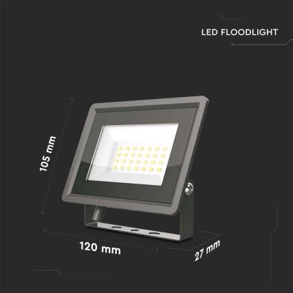 LED Reflektor LED/20W/230V 6500K IP65 černá