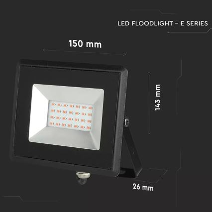 LED Reflektor LED/20W/230V IP65 růžové světlo