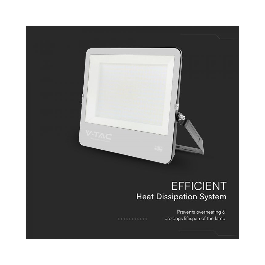 LED Reflektor LED/300W/230V 4000K IP65 černá