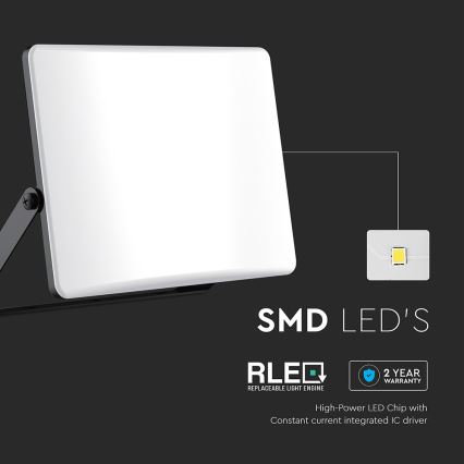 LED Reflektor LED/50W/230V 3000/4000/6500K IP65 černá