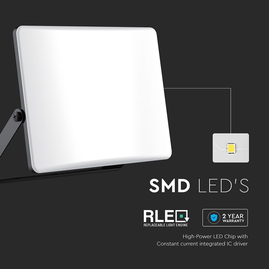 LED Reflektor LED/50W/230V 3000/4000/6500K IP65 černá