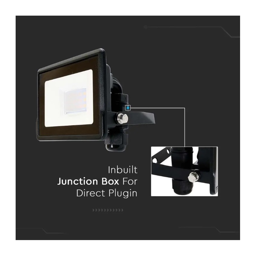 LED Reflektor s přímým napojením SAMSUNG CHIP LED/10W/230V IP65 6500K černá