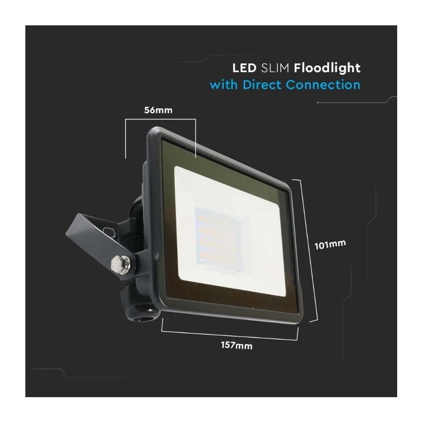 LED Reflektor s přímým napojením SAMSUNG CHIP LED/20W/230V IP65 6500K