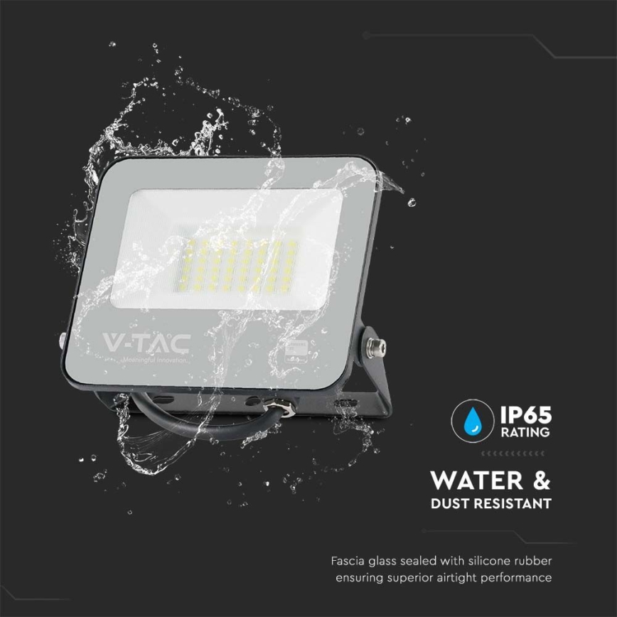 LED Reflektor SAMSUNG CHIP LED/30W/230V 4000K IP65 černá