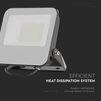 LED Reflektor SAMSUNG CHIP LED/50W/230V 4000K IP65 černá