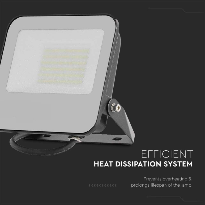 LED Reflektor SAMSUNG CHIP LED/50W/230V 4000K IP65 černá