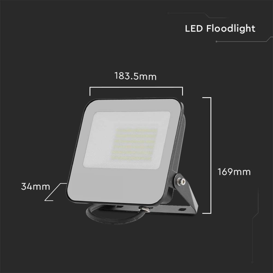 LED Reflektor SAMSUNG CHIP LED/50W/230V 4000K IP65 černá