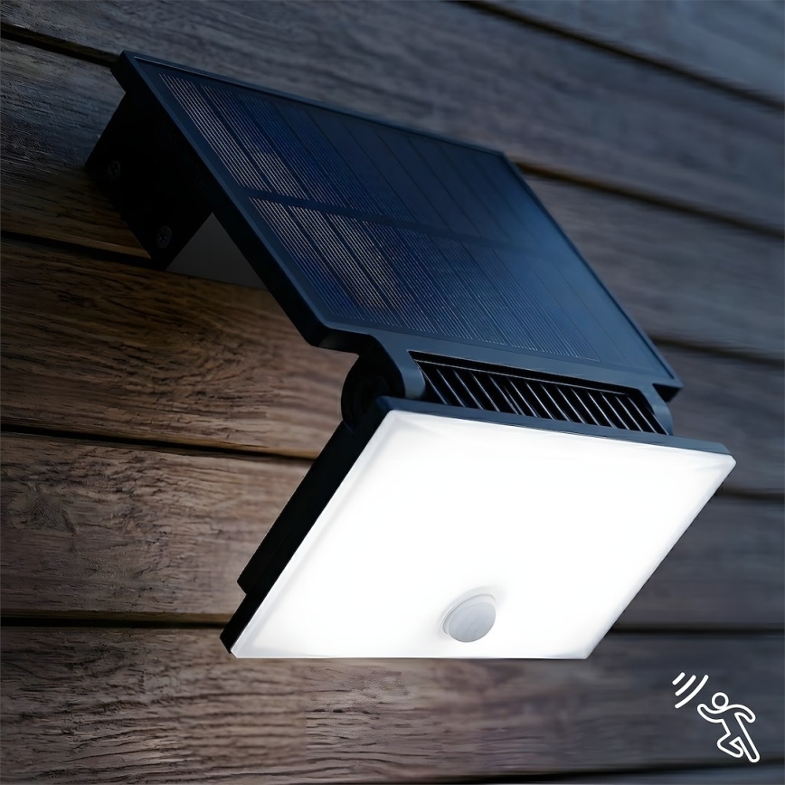 LED Reflektor se senzorem a solárním panelem FUJI LED/8W/3,7V 2000 mAh IP44