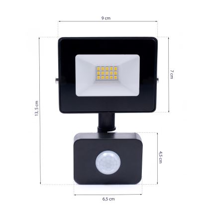 LED Reflektor se senzorem LED/10W/230V IP65 4500K