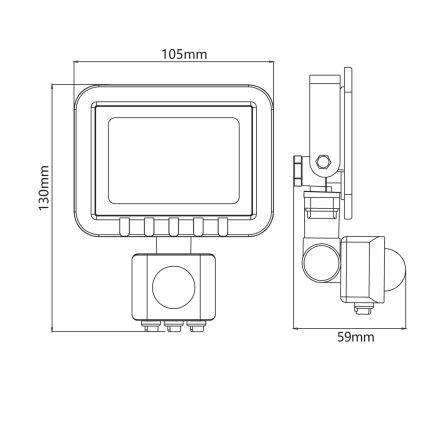 LED Reflektor se senzorem LED/10W/230V IP65