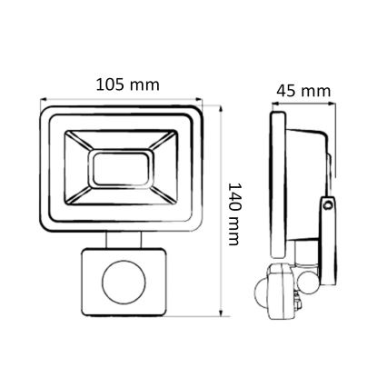 LED Reflektor se senzorem LED/20W/230V IP65