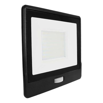 LED Reflektor se senzorem LED/50W/230V 4000K IP65 černá