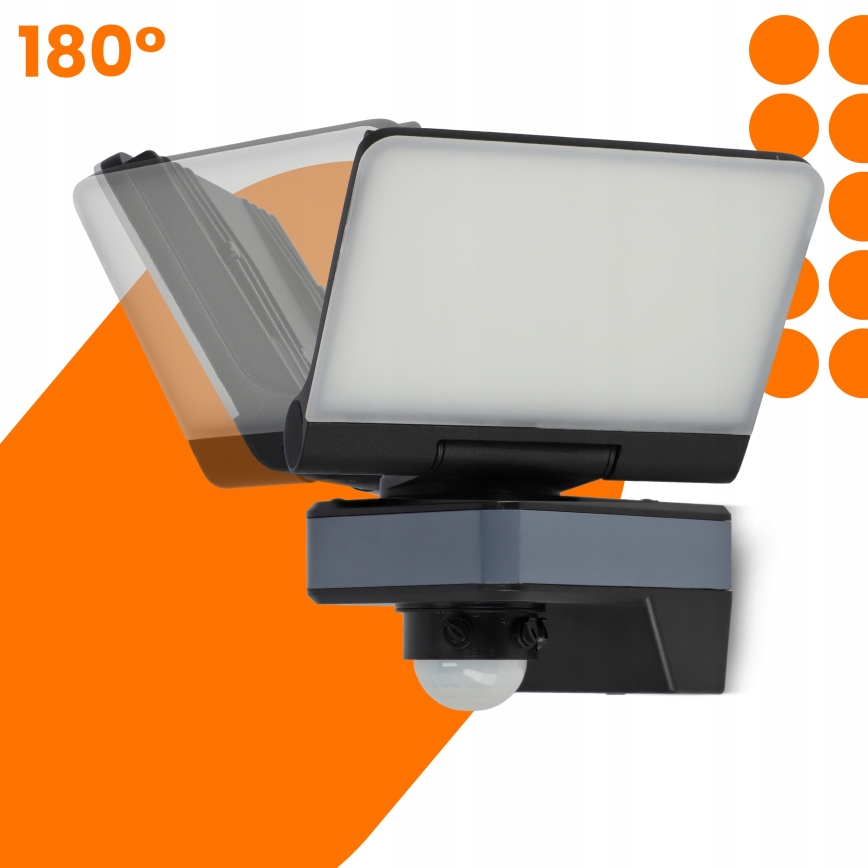 LED Reflektor se senzorem pohybu a soumraku LED/24W/230V 4200K IP54 černá