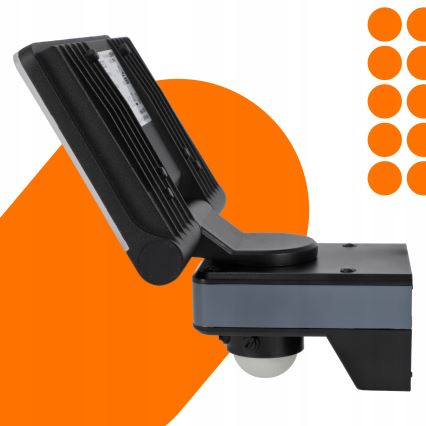 LED Reflektor se senzorem pohybu a soumraku LED/44W/230V 4200K IP54 černá