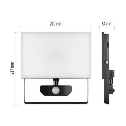 LED Reflektor se senzorem TAMBO LED/50W/230V 4000K IP54