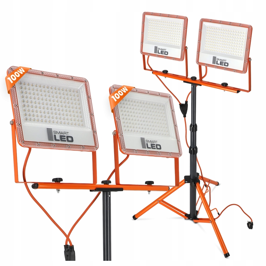 LED Reflektor se stojanem 2xLED/100W/230V 4500K IP65 oranžová