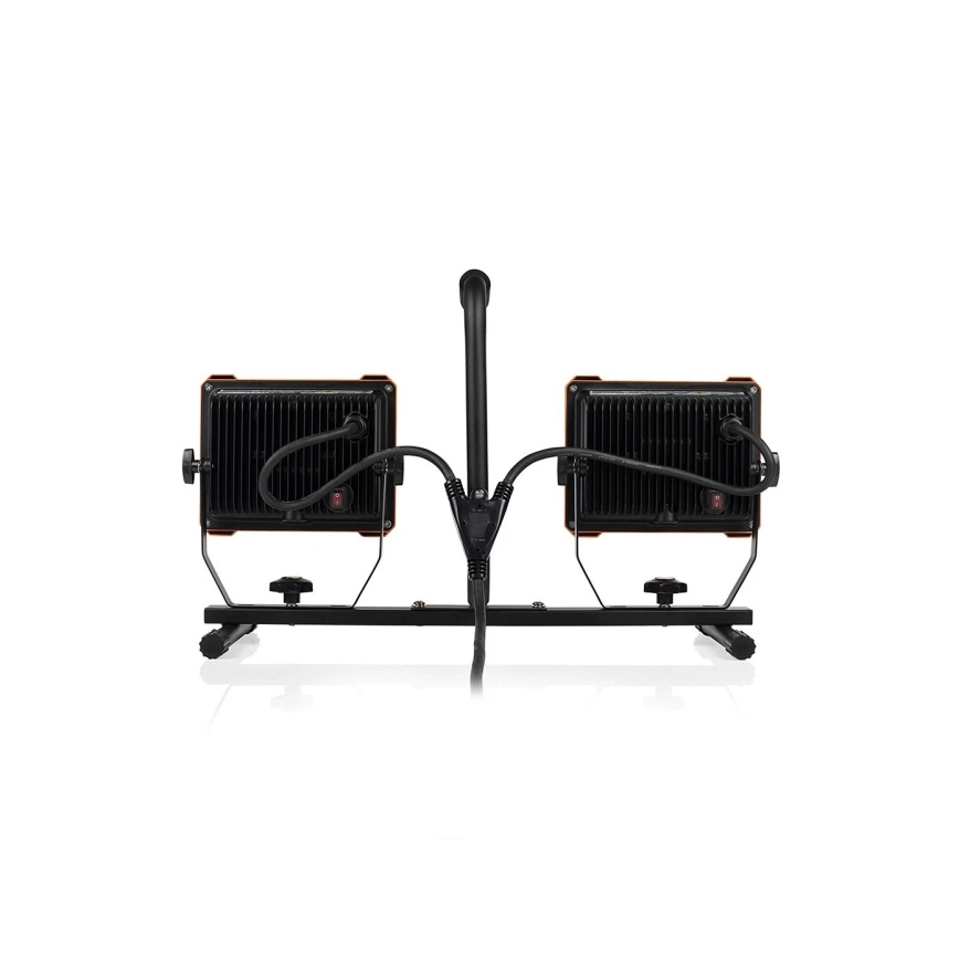 LED Reflektor se stojanem 2xLED/30W/230V 4000K IP65 oranžová/černá