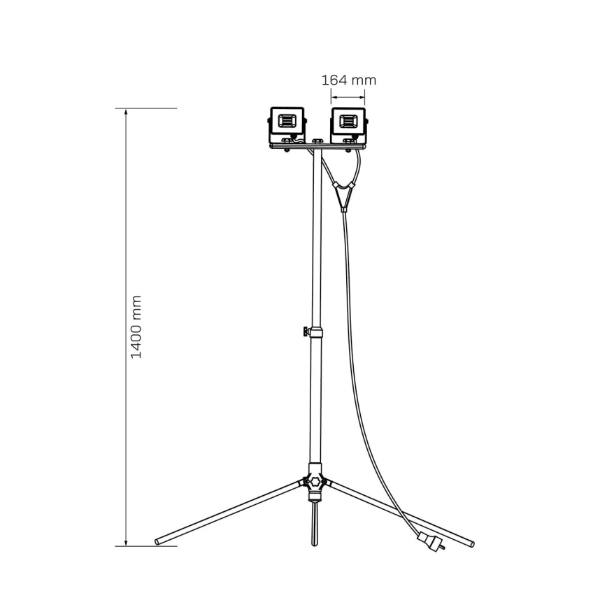 LED Reflektor se stojanem 2xLED/30W/230V 6500K IP65 žlutá