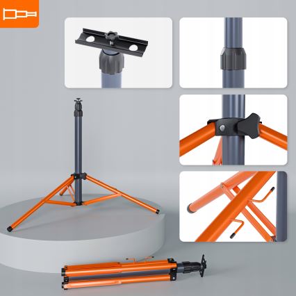 LED Reflektor se stojanem 3xLED/100W/230V 4500K IP65 černá/oranžová