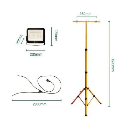 LED Reflektor se stojanem NOCTIS 2xLED/50W/230V 4000K IP65
