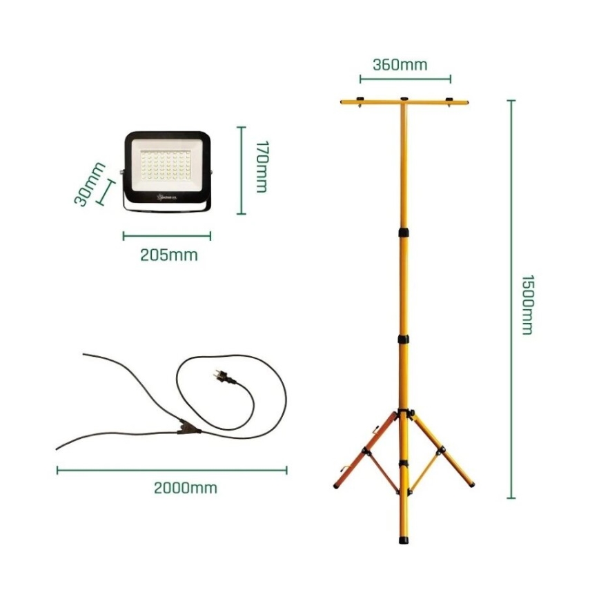 LED Reflektor se stojanem NOCTIS 2xLED/50W/230V 4000K IP65