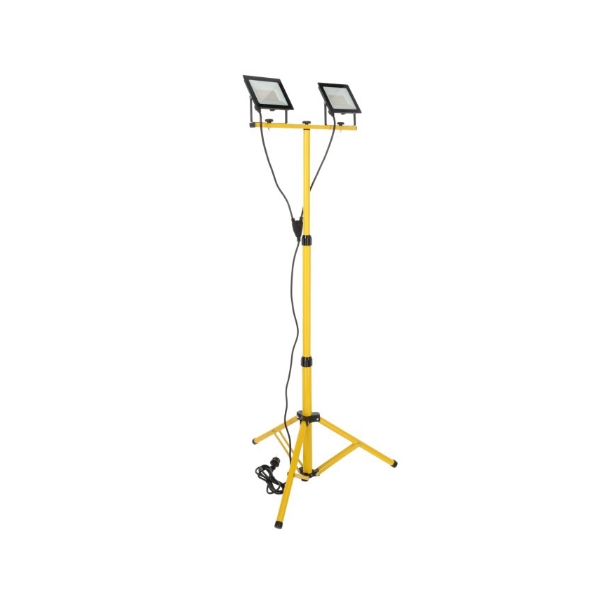 LED Reflektor se stojanem TIGRA 2xLED/50W/230V 4000K IP54 černá/žlutá