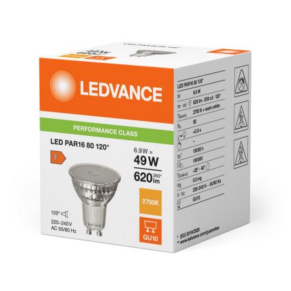 LED Reflektorová žárovka PAR16 GU10/6,9W/230V 2700K 120° - Ledvance