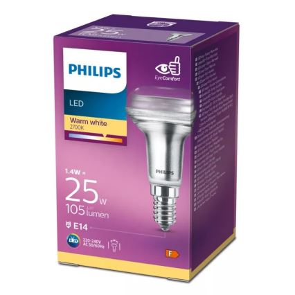 LED Reflektorová žárovka Philips R50 E14/1,4W/230V 2700K