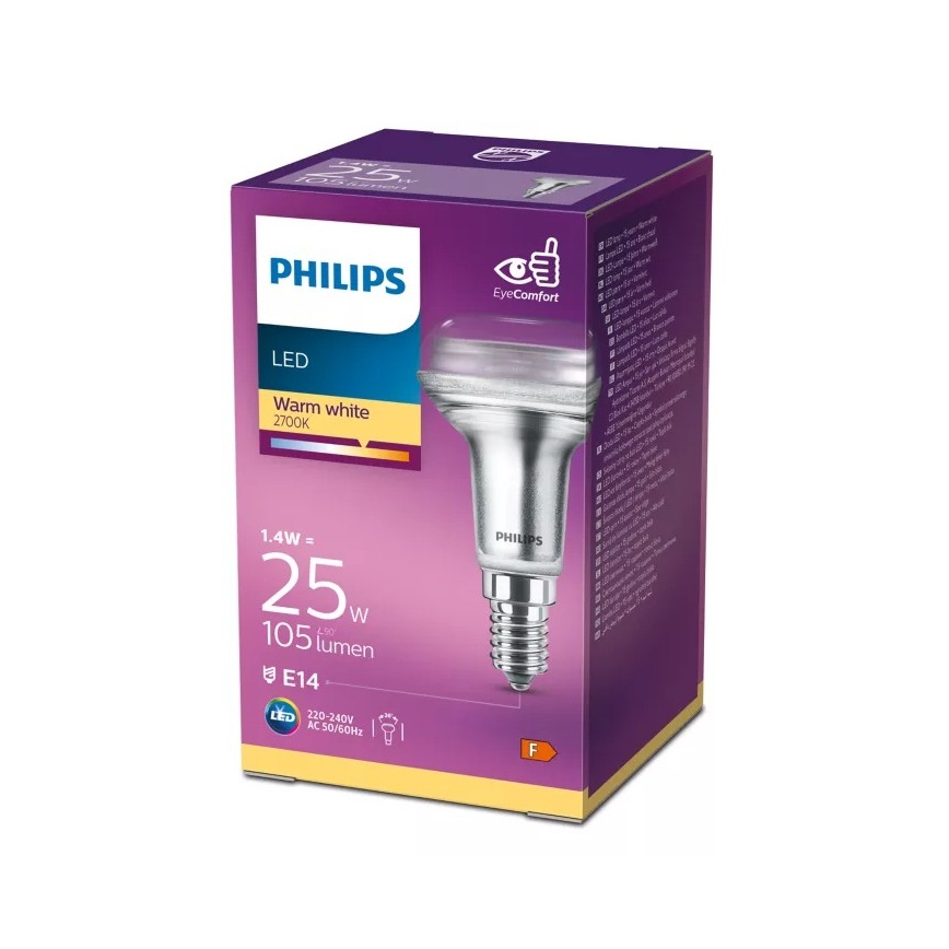 LED Reflektorová žárovka Philips R50 E14/1,4W/230V 2700K
