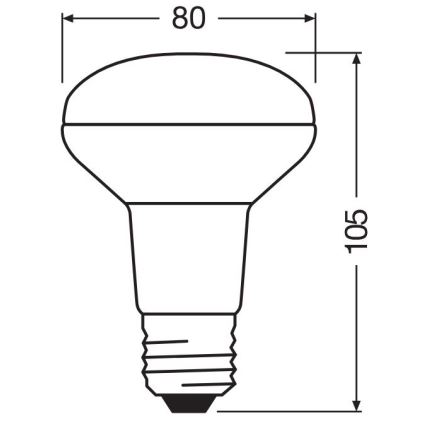 LED Reflektorová žárovka R80 E27/4,3W/230V 2700K - Osram