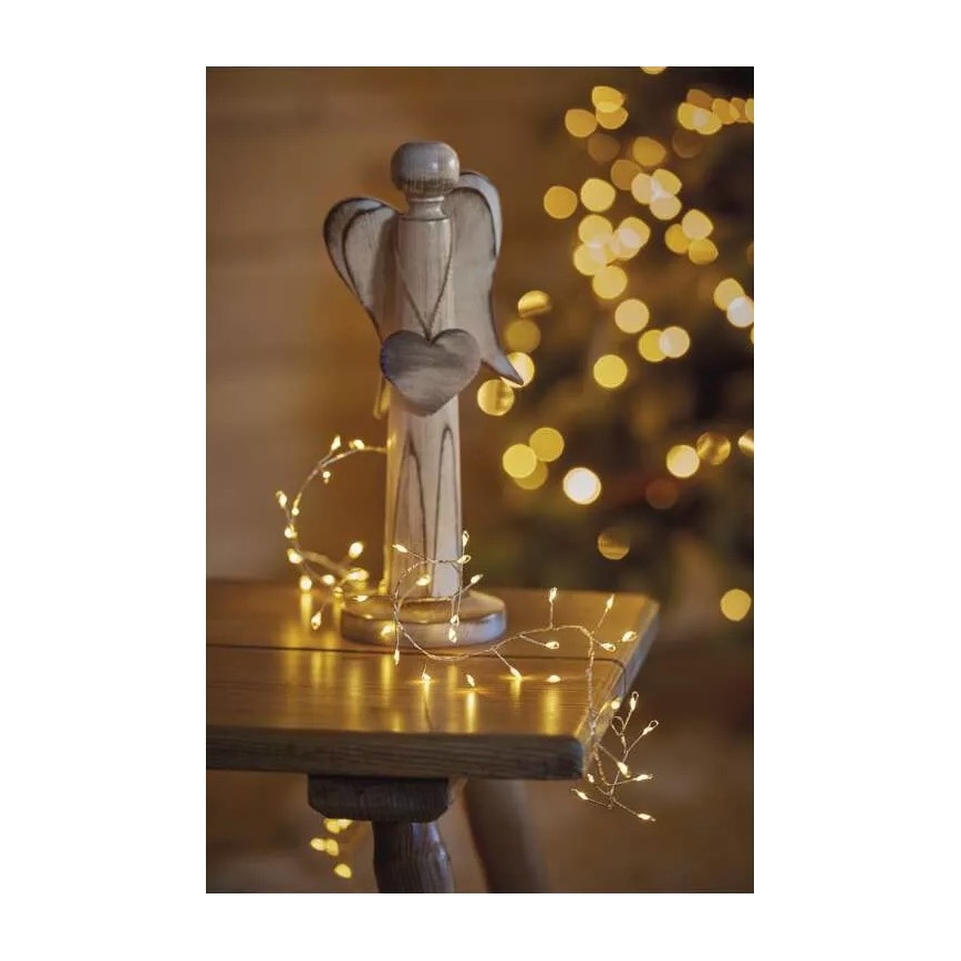 LED  řetěz 100xLED/3xAA 2,7m teplá bílá