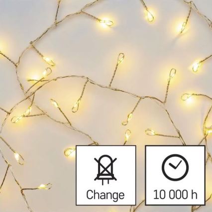 LED  řetěz 100xLED/3xAA 2,7m teplá bílá