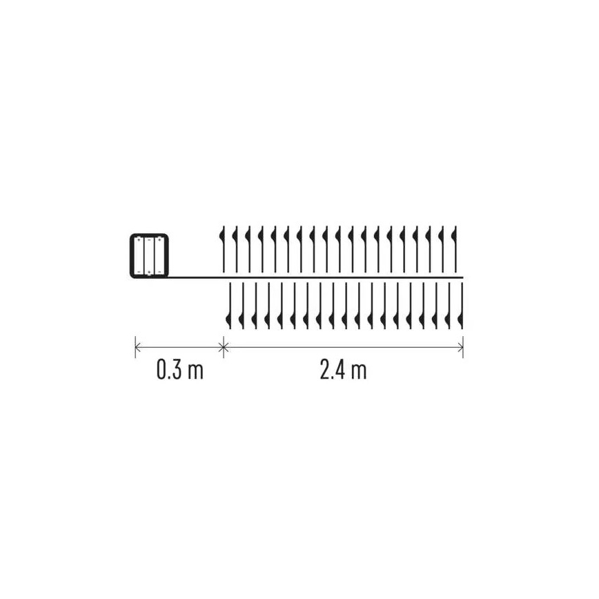 LED  řetěz 100xLED/3xAA 2,7m teplá bílá