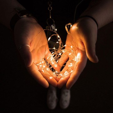 LED  řetěz 10xLED/2xAA 1,1m teplá bílá