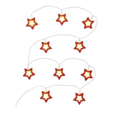 LED  řetěz 10xLED/2xAA 1,6m teplá bílá