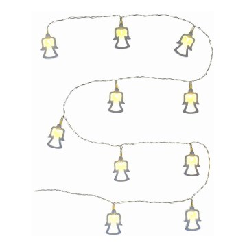 LED  řetěz 10xLED/2xAA 1,8m teplá bílá