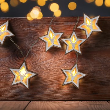 LED  řetěz 10xLED/2xAA 1,8m teplá bílá