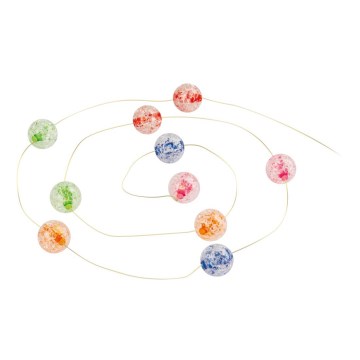 LED  řetěz 10xLED/2xAA 2,35m multicolor