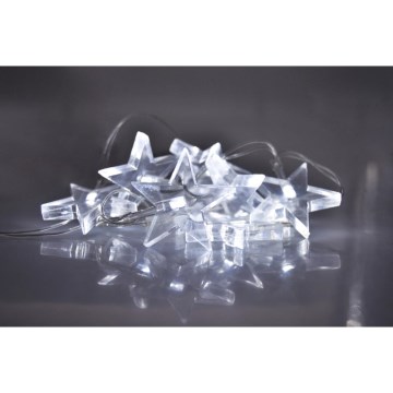 LED  řetěz 10xLED/2xAA 2,5m studená bílá
