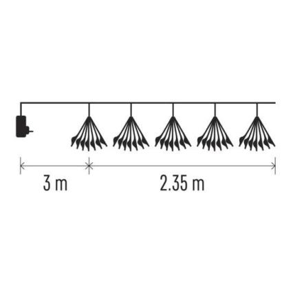 LED  řetěz 150xLED/5,35m teplá bílá