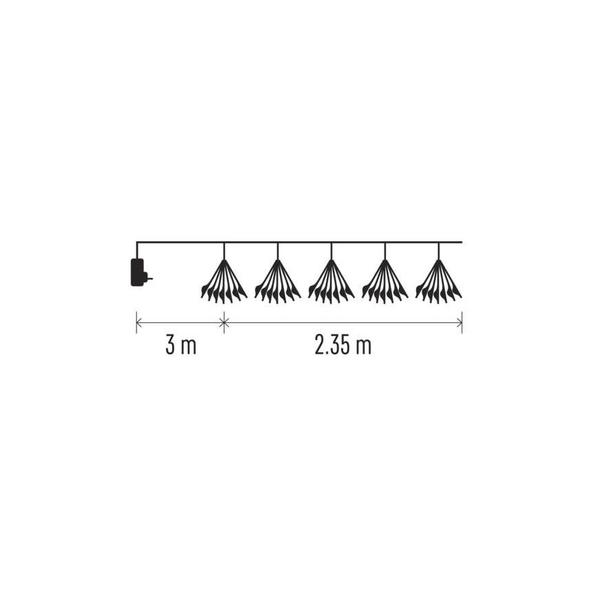 LED  řetěz 150xLED/5,35m teplá bílá