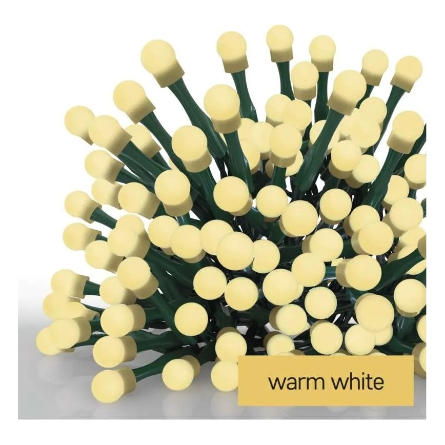 LED  řetěz 200xLED/8 funkcí 20m IP44 teplá bílá