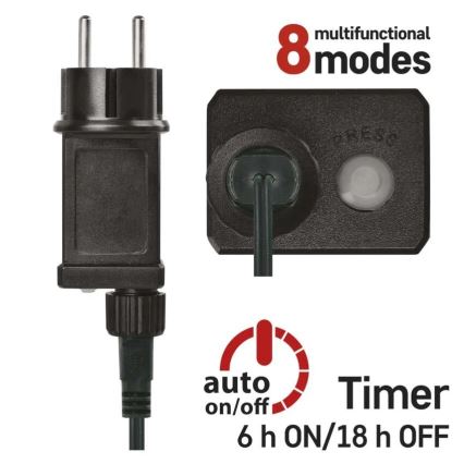 LED  řetěz 200xLED/8 funkcí 25m IP44 multicolor