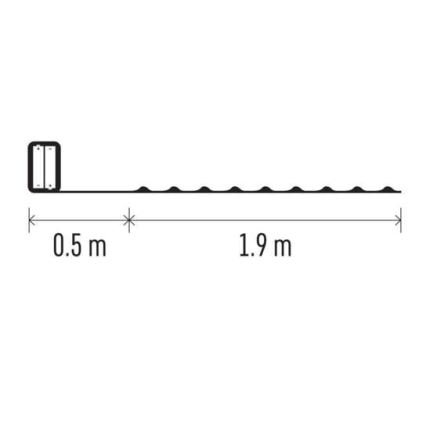 LED  řetěz 20xLED/2,4m teplá bílá