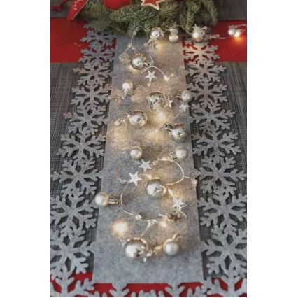 LED  řetěz 20xLED/2xAA 2,2 m teplá bílá